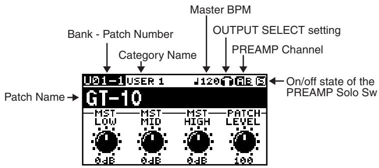 ROLAND GT-10 - The Icons in the Play Screen - 1