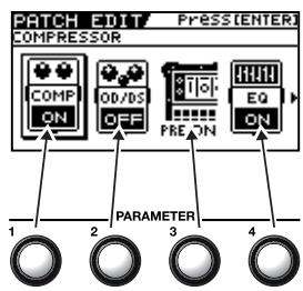 ROLAND GT-10 - On/Off Operations Using the PARAMETER Knobs - 1