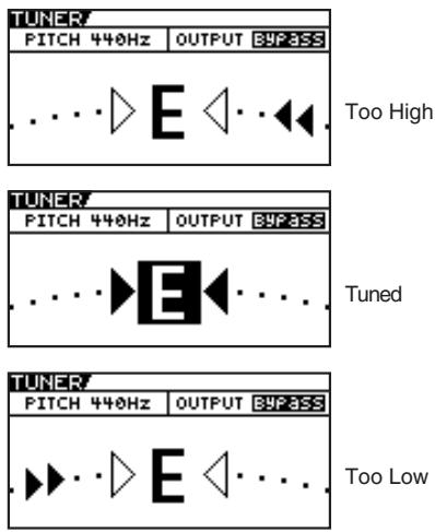 ROLAND GT-10B - About the Display During Tuning - 2