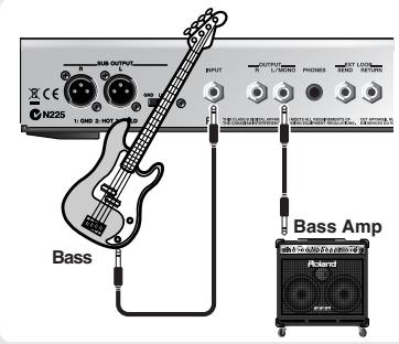 ROLAND GT-10B - Connect the Bass and Amp - 1