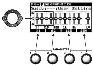 ROLAND GT-10B - Adjusting GRAPHIC EQ for FX-1/2 - 1
