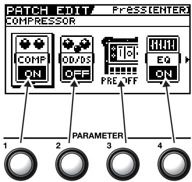 ROLAND GT-10B - On/Off Operations Using the PARAMETER Knobs - 1