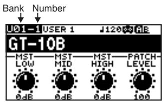 ROLAND GT-10B - About the Bank and Number Display - 2