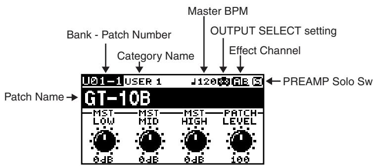 ROLAND GT-10B - The Icons in the Play Screen - 1