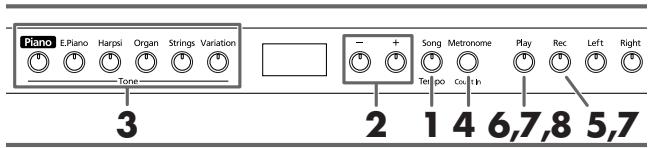 ROLAND HP102E - Enregistrer un nouveau morceau - 1
