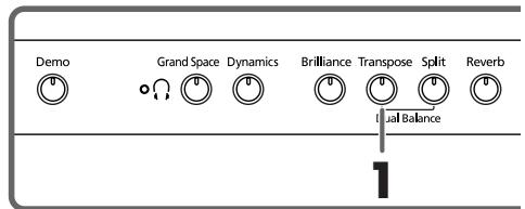 ROLAND HP102E - Transposing the Key of the Keyboard (Transpose) - 1