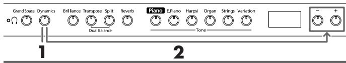 ROLAND HP102E - Ajouter de la dynamique au son (dynamic emphasis) - 1