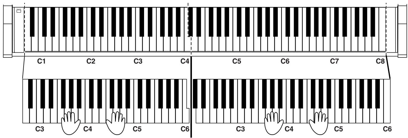 ROLAND HP102E - Splitting the Keyboard Into Two Sections for Four-Hand Performances (Twin Piano Mode) - 1