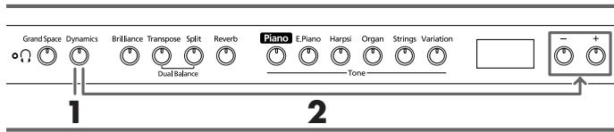 ROLAND HP102E - Aggiungere vivacità al suono (Dynamic Emphasis) - 1