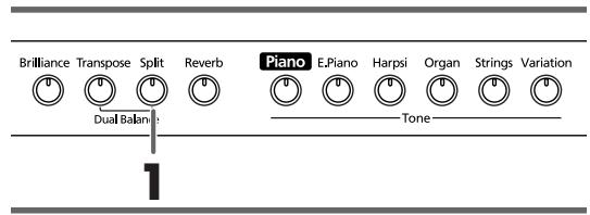 ROLAND HP102E - Pulse el botón [Split]. - 1