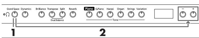 ROLAND HP102E - Aggiungere profundità al suono (Grand Space) - 1