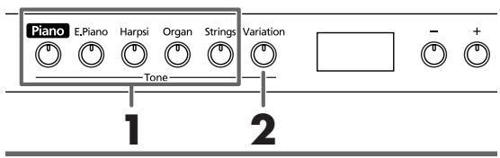 ROLAND HP102E - Andere klanken kiezen - 1