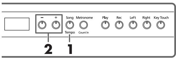 ROLAND HP102E - Ändern des Tempos - 1