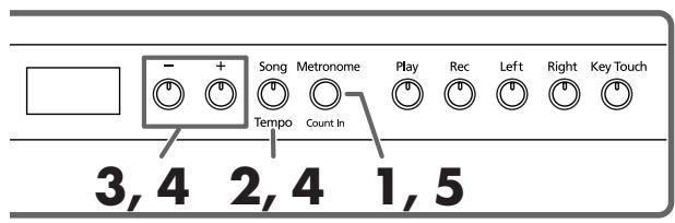 ROLAND HP102E - ■ Werken met de metronoom - 1