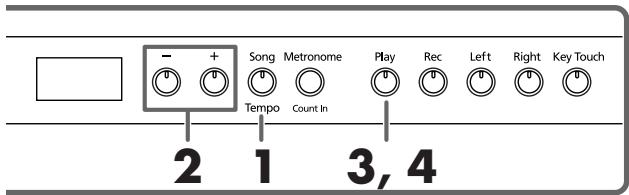 ROLAND HP102E - Selecting a Song and Playing It - 1