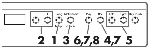 ROLAND HP102E - Grabar junto con una canción - 1