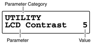 Parameter Category UTILITY LCD Contrast 5 Parameter Value