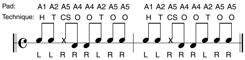 Pad: A1 A2 A5 A4 A4 A2 A5 A5 Technique: H T CS O O T O O C L L R R R L R R A1 A2 A5 A4 A4 A2 A5 A5 H T CS O O T O O L L R R R L R R