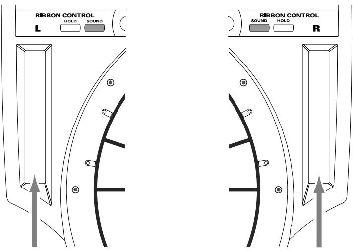 RIBBON CONTROL L HOLD SOUND R RIBBON CONTROL SOUND HOLD