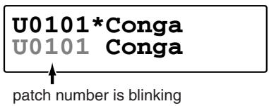 U0101*Conga U0101 Conga patch number is blinking