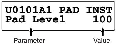 U0101A1 PAD INST Pad Level 100 Parameter Value