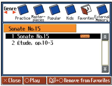 ROLAND HPI-7S - In the "song selection" screen, press the cursor left or right button to select . - 1