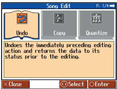 ROLAND HPI-7S - Press the cursor buttons to select <Song Edit> , then press the [0] button. - 1