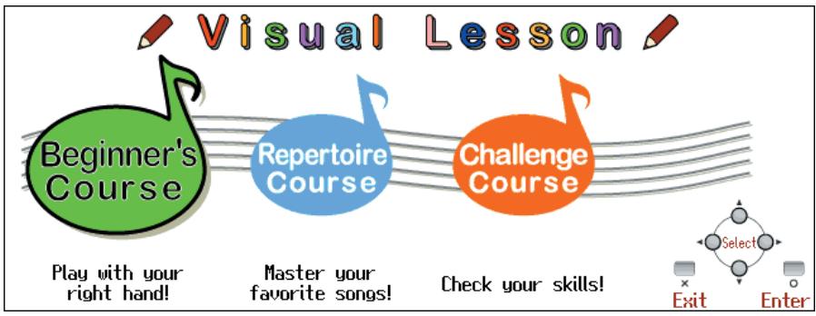 ROLAND HPI-7S - Press the cursor buttons to select <Visual Lesson> , then press the [0] button. - 1