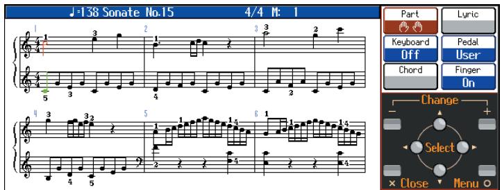 ROLAND HPI-7S - Press the [ (Notation)] button one or more times to display a screen like the following. - 1