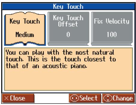 ROLAND HPI-7S - Press the [Key Touch] button. - 1