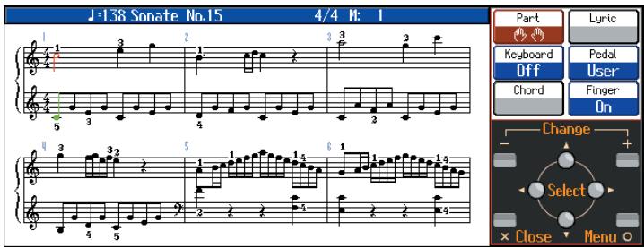 ROLAND HPI-7S - Press the [ (Notation)] button one or more times to display a screen like the following. - 1