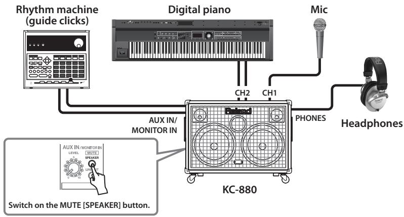 ROLAND KC-880 - Connection Example 2—Use as a Main Speaker - 1