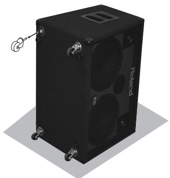 ROLAND KC-880 - Attaching and Removing the Casters - 1