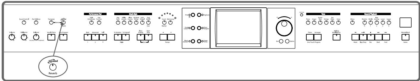 ROLAND KR-117 - Adding the Surround Sound Effect to the Accompaniment Using External Speakers (Surround) - 1