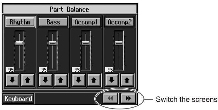 ROLAND KR-117 - Press the [Part Balance] button and watch the indicator light up. - 1
