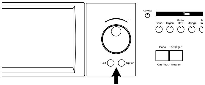 ROLAND KR-117 - The [Option] Button and The [Exit] Button - 1