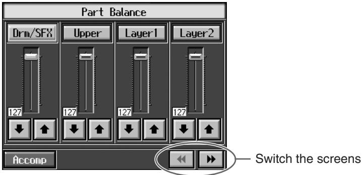 ROLAND KR-117 - Press the [Part Balance] button and watch the indicator light up. - 2