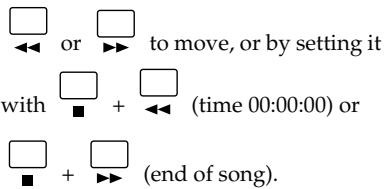 or to move, or by setting it with + (time 00:00:00) or + (end of song).