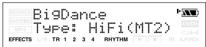 BOUNCE BigDance MASTERING MP3 Type: HiFi(MT2) OVER EFFECTS L/R TR 1 2 3 4 RHYTHM IN A.PUNCH