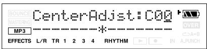 BOUNCE MASTERING MP3 Center-Adjust: C00 OFF EFFECTS L/R TR 1 2 3 4 RHYTHM IN A.PUNCH