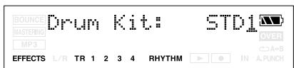 BOUNCE DRUM Kit: STD1 MASTERING MP3 EFFECTS L/R TR 1 2 3 4 RHYTHM IN A.PUNCH OVER C>A+B