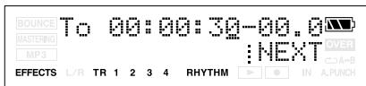 BOUNCE To 00:00:32-00.0 MASTERING :NEXT OVER MP3 EFFECTS L/R TR 1 2 3 4 RHYTHM IN A.PUNCH