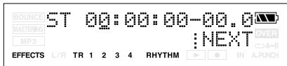BOUNCE ST 00:00:00-00.0 MASTERING MP3 NEXT OVER A+B EFFECTS L/R TR 1 2 3 4 RHYTHM IN A.PUNCH