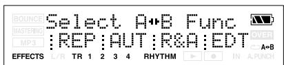 BOUNCE Select A+B Func MASTERING :REP:AUT:R&A:EDT MP3 A+B EFFECTS L/R TR 1 2 3 4 RHYTHM IN A.PUNCH