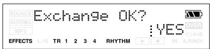 BOUNCE MASTERING MP3 Exchange OK? IFES OVER A+B EFFECTS L/R TR 1 2 3 4 RHYTHM IN A.PUNCH