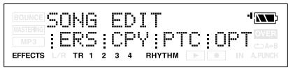 BOUNCE SONG EDIT MASTERING: ERS: CPY: PTC: OPT OVER MP3 EFFECTS L/R TR 1 2 3 4 RHYTHM IN A.PUNCH