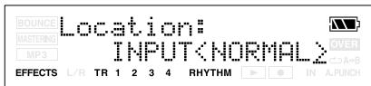 BOUNCE MATERIALING MP3 Location: INPUT OVER A+B EFFECTS L/R TR 1 2 3 4 RHYTHM IN A.PUNCH