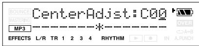 BOUNCE MASTERING MP3 CENTERA: C00 OVER A+B A.PUNCH EFFECTS L/R TR 1 2 3 4 RHYTHM IN