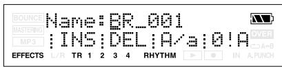 BOUNCE Name: BR_001 MASTERING MP3 INS: DEL:A/a:0!A OVER A+B EFFECTS L/R TR 1 2 3 4 RHYTHM IN A.PUNCH