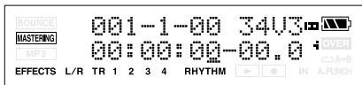 ROUNCE MASTERING MP3 001-1-00 34V3 00:00:00-00.0 OVER A+B EFFECTS L/R TR 1 2 3 4 RHYTHM IN A.PUNCH